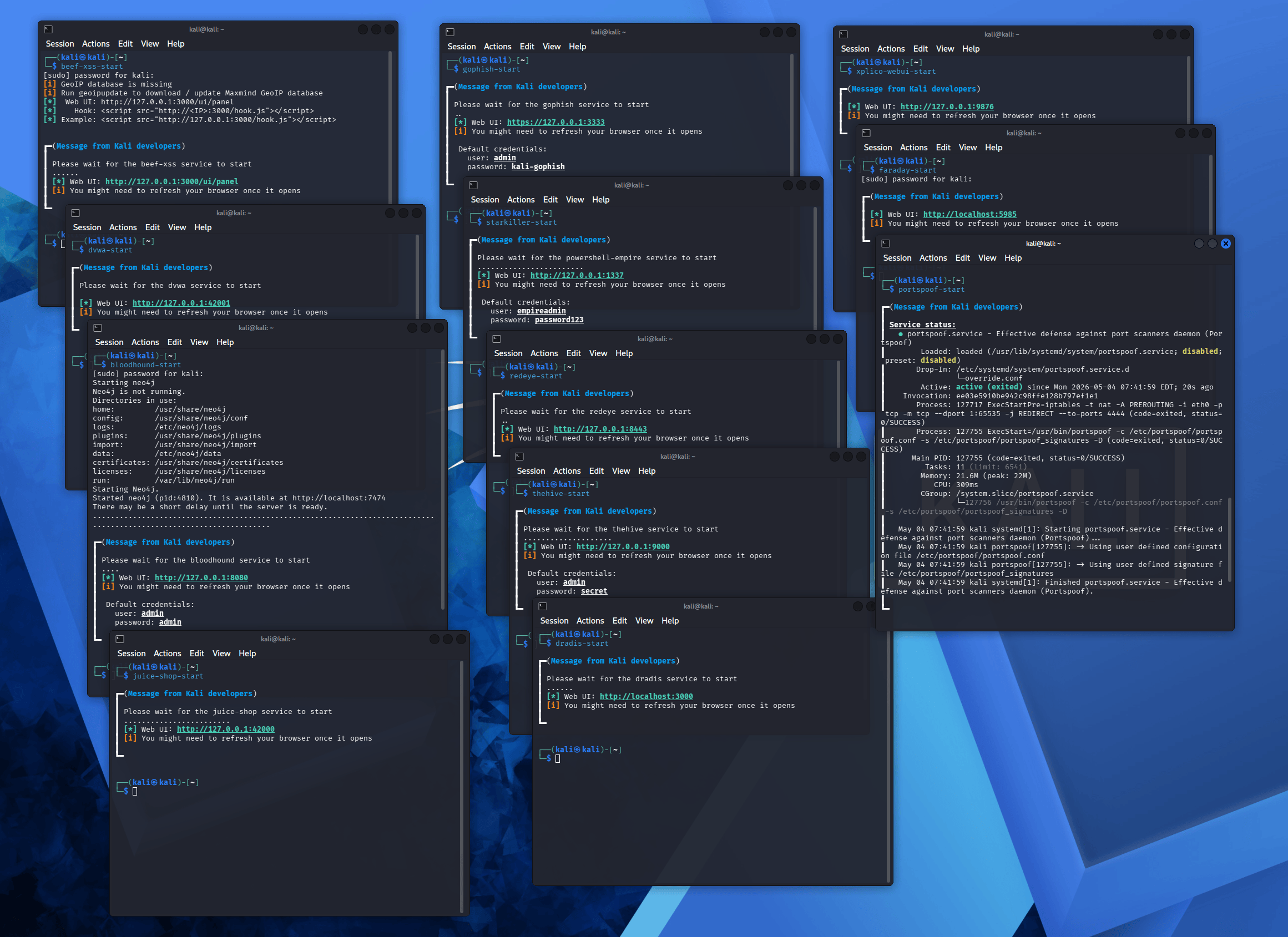 Kali Services Helper Scripts