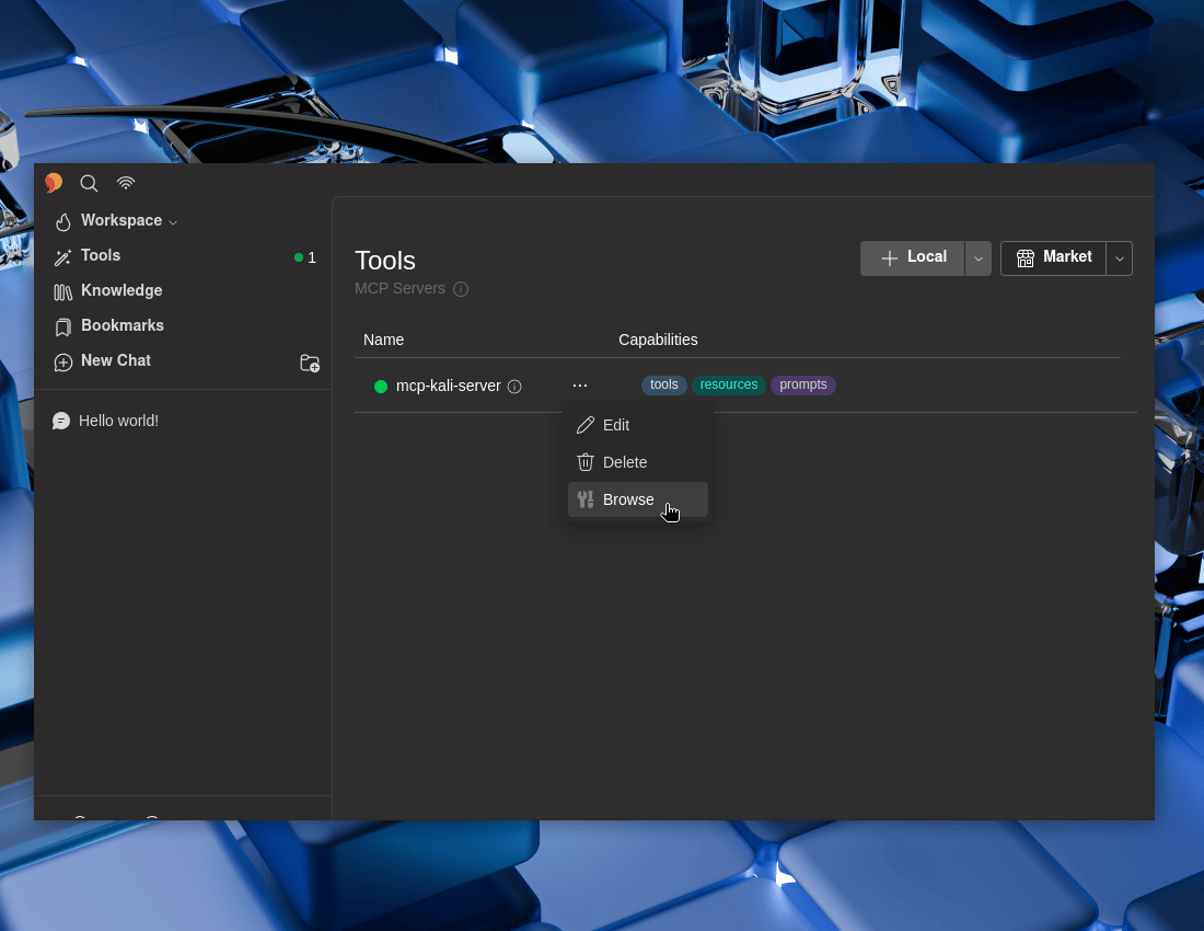 Figure 11: Browsing MCP Tools